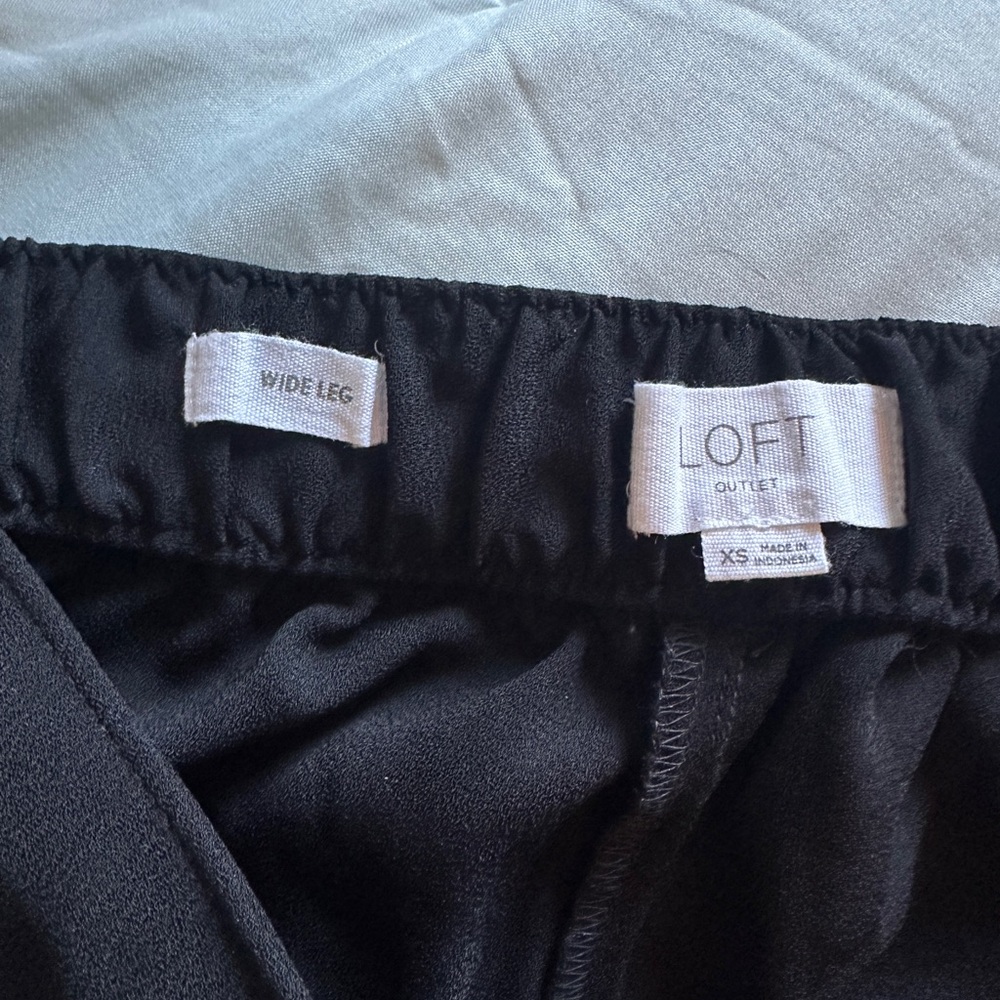 LOFT Womens Black Wide Leg Bottoms